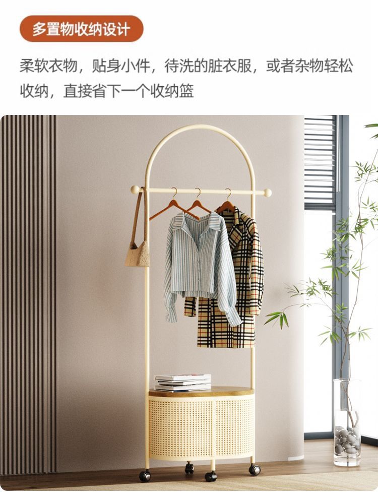 New Style Clothes Rack, Floor-Standing Coat Rack, Movable Clothes Rack with Wheels, Bedroom Household Clothes Rack