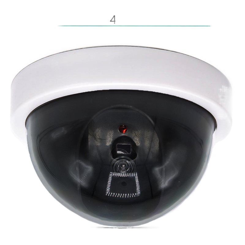 Cámara artificial de fábrica de origen, vigilancia artificial, hemisferio falso, cámara falsa de vigilancia falsa grande con luz, paquete de 4