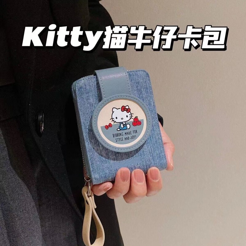 New Cute Kitty Cat Denim Card Holder for Women, Large Capacity, Multi-Functional Id Storage Bag, Portable Coin Purse New Cute Kitty Cat Denim Card Holder for Women, Large Capacity, Multi-Functional Id Storage Bag, Portable Coin Purse
