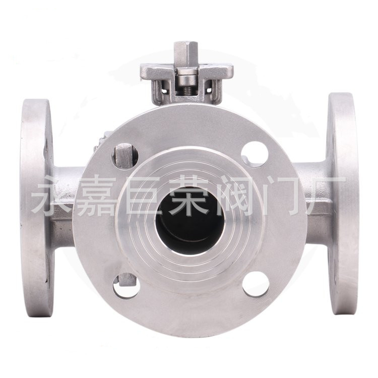 法兰式软密封 不锈钢Q45F三通T型球阀 换向切换阀