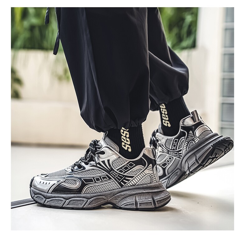 Men's Summer Mesh Breathable Sneakers For Teenagers, Casual Running With Height-increasing Design, Featuring A High-end_vogvips.com