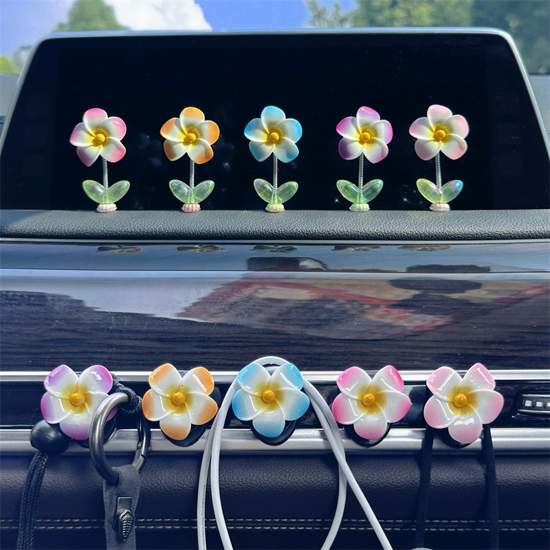 Huevo de flores adornos de automóviles consola central de automóviles decoración de flores encantadora decoración de automóviles belleza de plástico