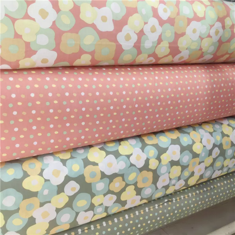 全棉大花碎花玫瑰印花面料床品纯棉服装布 DIY手工布料老外喜欢