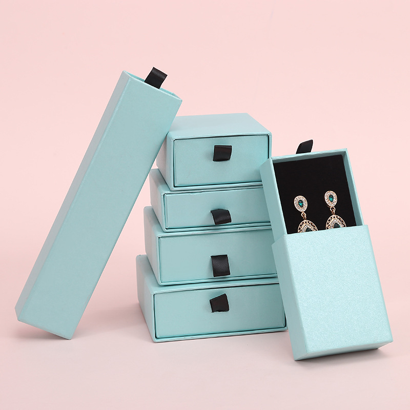 Caja de joyería con cajón extraíble para guardar collares, pendientes, anillos, colgantes, pulseras y brazaletes, caja de regalo.