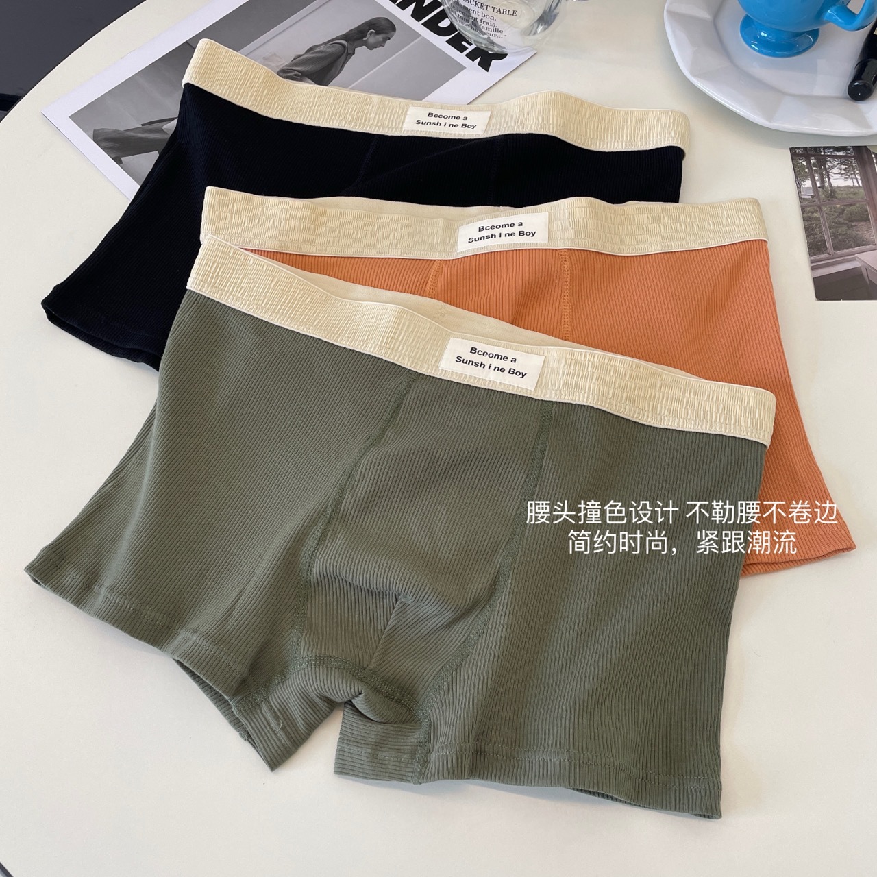 5A orificio antibacteriano y transpirable entrepierna 60 ropa interior de hombre de algodón roscado simple y cómoda calzoncillos bóxer de gran tamaño para niños