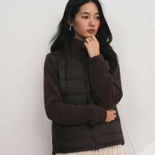 短款摇粒绒羽绒外套女秋冬纯色鸭绒保暖开衫高级感百搭潮流外套