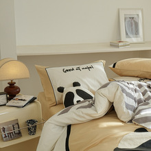 可爱卡通风100支新疆长绒棉四件套纯棉亲肤吸湿透气床笠床上用品