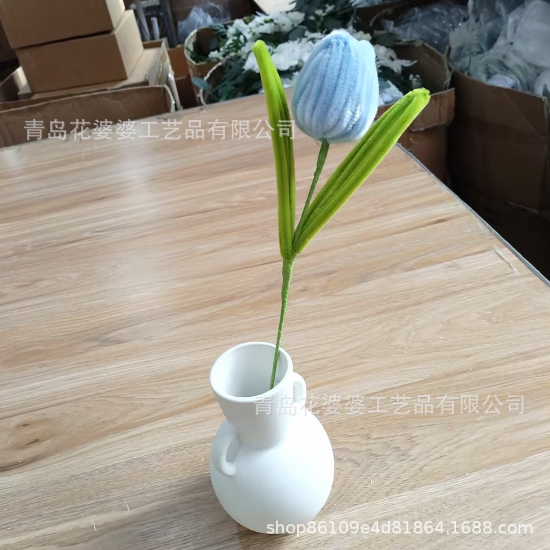 Flores de simulación de palo de torsión al por mayor dulces hechos a mano color flores de tulipanes flores falsas regalos de vacaciones decorativas para el hogar