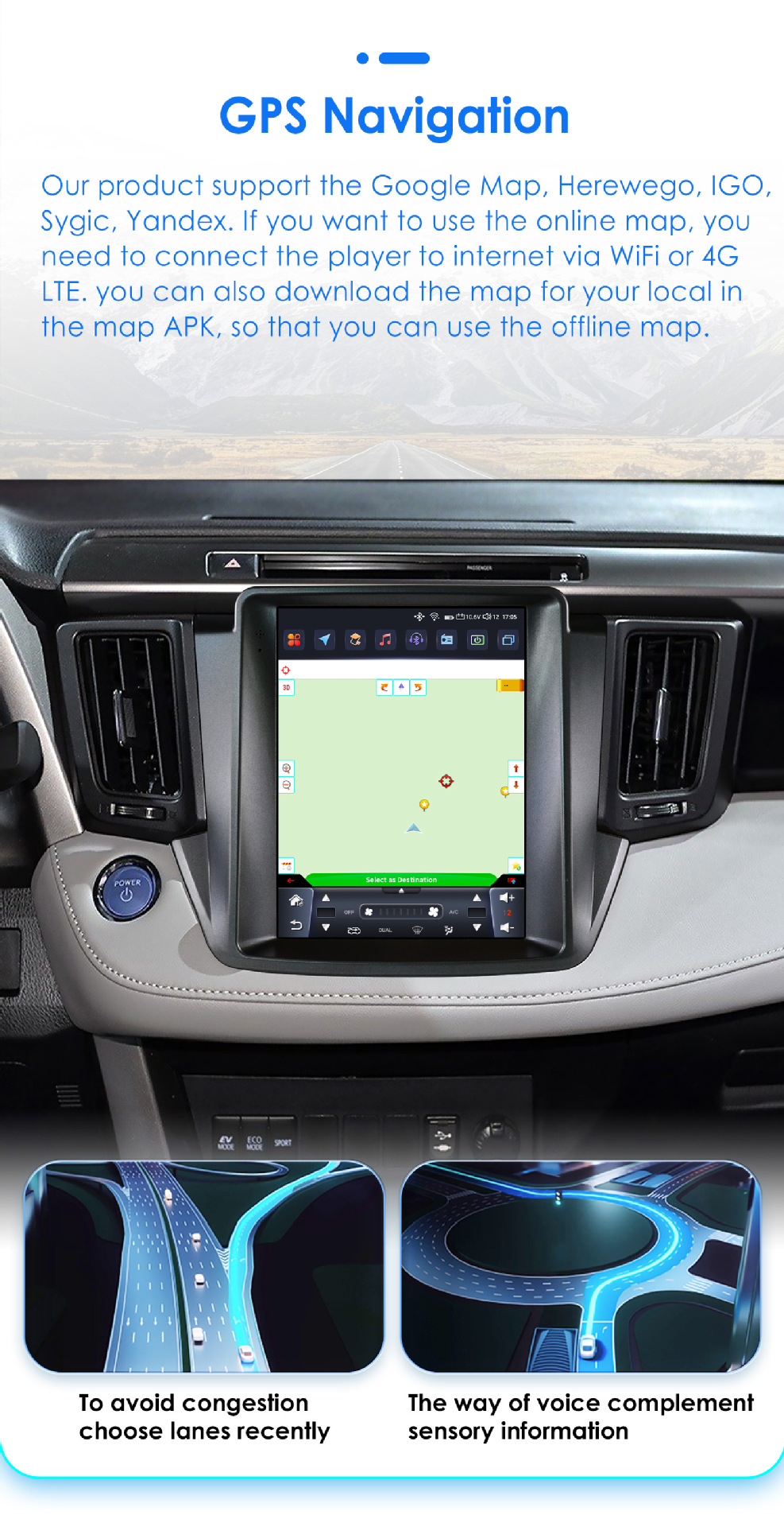Suitable for 13-18 Toyota Rav4 car radio multimedia player car GPS vertical screen navigator