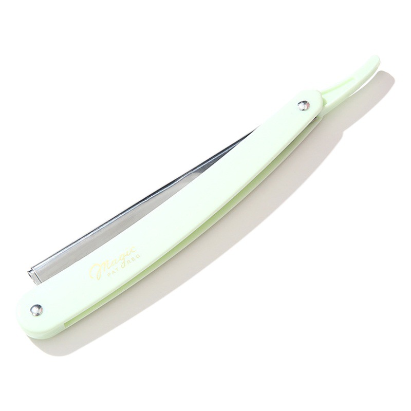 Suministro de fábrica anticuado de acero inoxidable plegable manual de afeitar de los hombres peluquería principiante aplicable