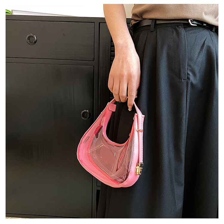 Women's All Seasons Plastic Solid Color Streetwear Dumpling Shape Zipper Underarm Bag display picture 4