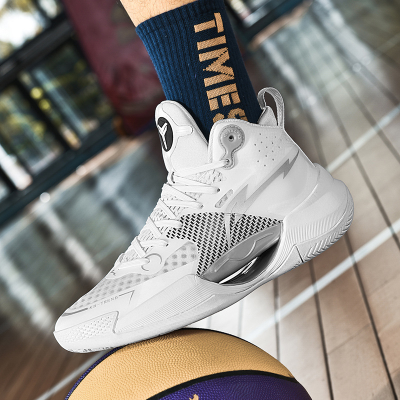 Basketballschuhe für Damen und Herren, Wade-Netzoberfläche, atmungsaktiv, stoßdämpfend, echte Kampfschuhe, große Größen, High-Top-Sneaker, James-Sneaker_voghion.com