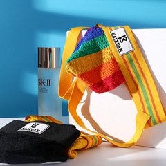 Men's Cross-border Supply Rainbow Sexy Double D Cup Briefs Breathable Personality Trendy Men's U-shape Large Sac Briefs