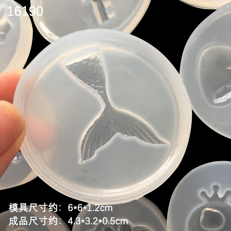 Espejo múltiple animal elefante pez cola arco conejo amor AB epoxi DIY accesorios de joyería hechos a mano