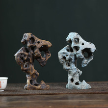 宜兴紫砂茶宠太湖石香插摆件手工茶玩茶道茶具配件茶桌线香装饰