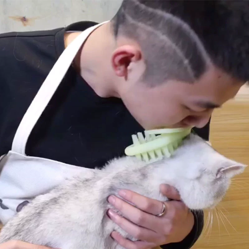 Флуоресцентная блестящая расческа для кошек Интерактивная расческа для человеческих домашних животных укус щетка для кошек Красота массажная плавающая расческа для волос в наличии