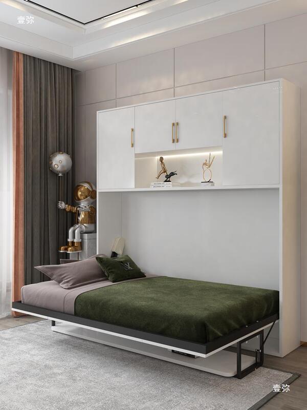 Desk and Bed Integrated Invisible Folding Modern Electric Invisible Bed Small Household Furniture Space-Saving Bookcase Murphy Bed Bedroom