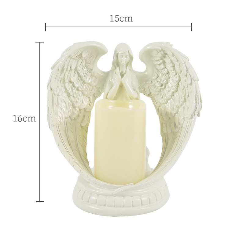  European-Style Angel Candlestick Living Room Tabletop Ornaments Electronic Candle Resin Crafts Handmade Jewelry