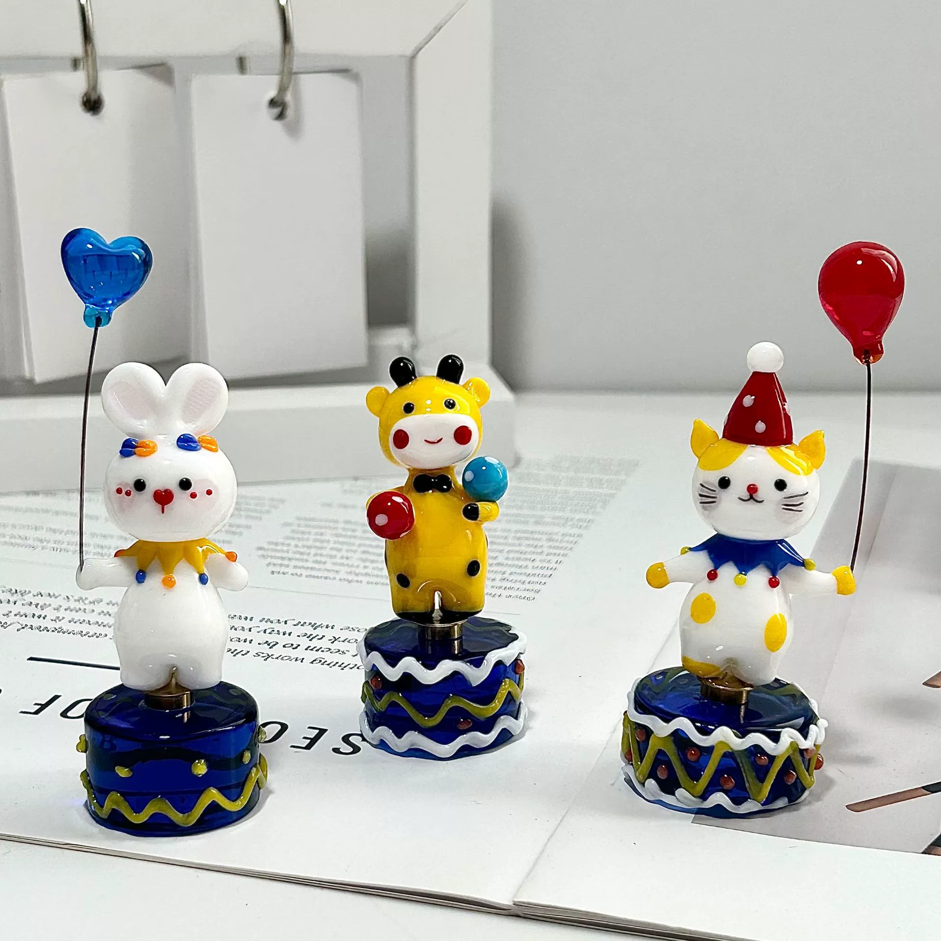 Поворотный милый стеклянный стол кролик, DIY, котенок, кошка, подарок на день рождения