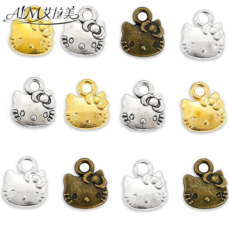 Retro Cat Head Alloy Pendant DIY Retro Zinc Alloy Accessories Bracelet Necklace Pendant Manufacturer Wholesale