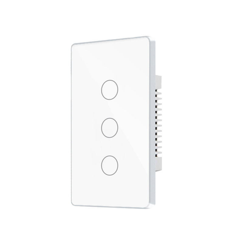 Interruptor Táctil Inteligente WiFi Tuya Tipo 120 Estándar Estadounidense, Marco de Aleación de Aluminio, Control Remoto por Aplicación, Control por Voz con Alexa