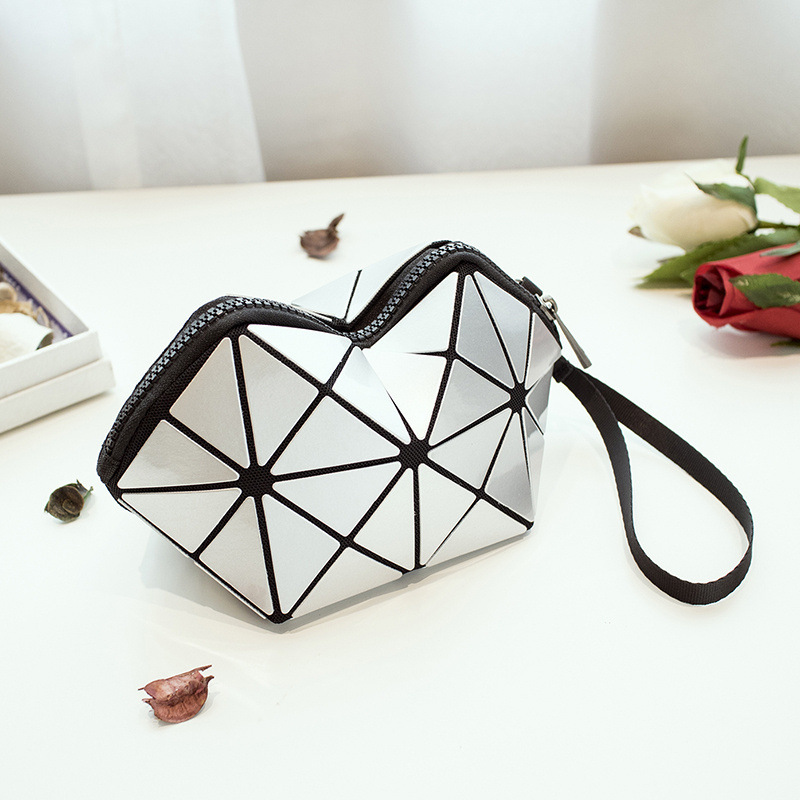 2026 Summer New Trendy Fashion Geometric Rhombus Women's Clutch Bag Japanese Folding Coin Purse Phone Bag Small Bag