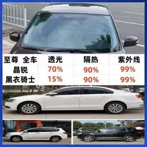 3m Car Film for Front Windshield, Explosion-Proof, Sun Protection, Heat Insulation, Solar Film, Car Window Film, Crystal 70 Full Car Glass Film (Automotive Film) - default-item-supreme-full-car-fabia-black-knight-high-concealment-high-heat-insulation