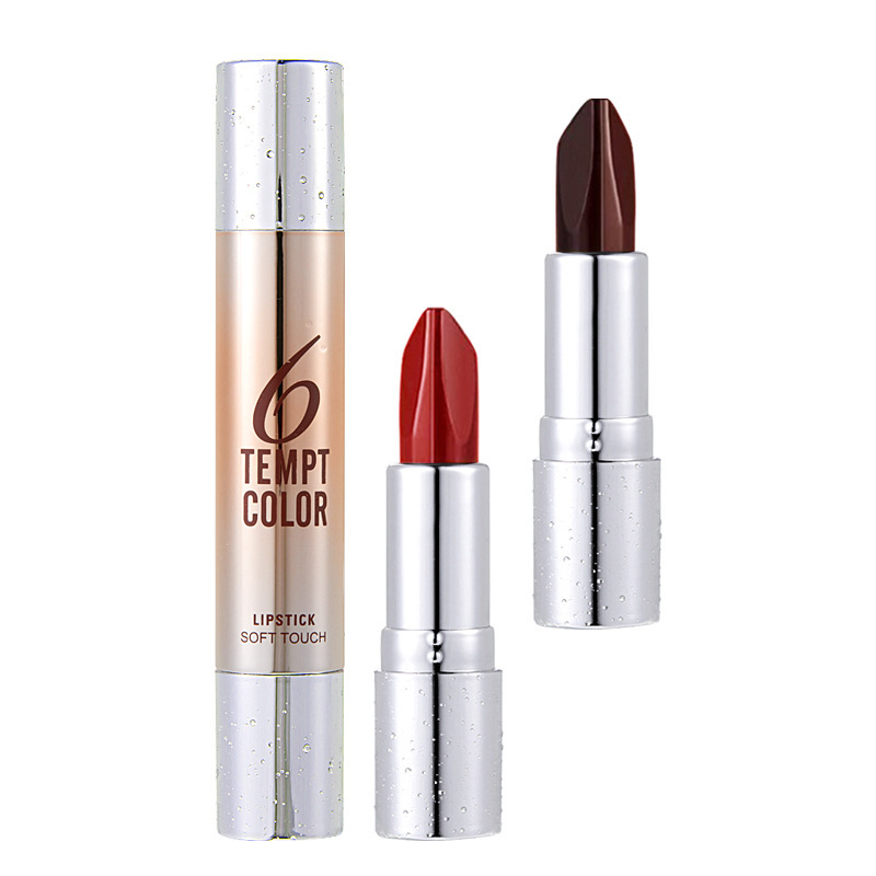 DHDH Elk Light Luxury Magic 6 colores un lápiz labial de seis colores doble tubo de niebla mate no es fácil de quitar el maquillaje