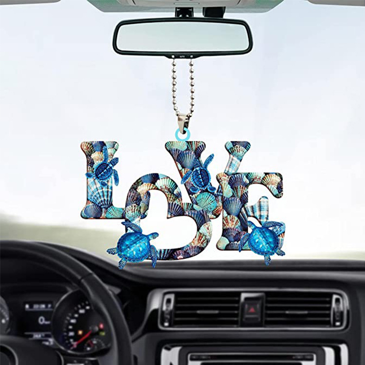 Transfronteriza última creativa gran cantidad de dibujos animados promoción tortuga espejo retrovisor del coche mochila colgante artesanía decoraciones