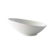 纯白陶瓷斜口碗创意水果沙拉碗面碗保保颈椎宠物碗网红猫咪碗带架