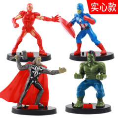アベンジャーズ ケーキオーナメント ベース付き スパイダーマン人形 キャプテンアメリカモデル ドレスアップパーティーおもちゃ