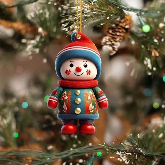 国境を越えたクリスマスで人気の新作アクリル製平面漫画キャラクターカップルシリーズクリスマスツリー飾りペンダント|undefined