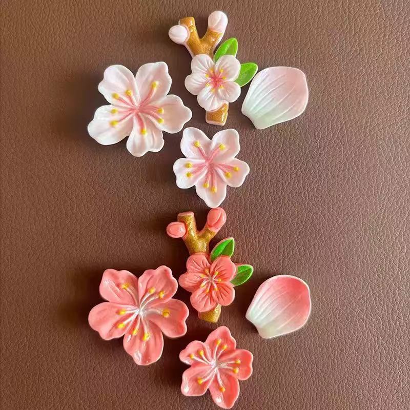 New Hot Selling Peach Blossom, Flower Branches, Petals Resin DIY Jewelry Accessories, Popular Peach Blossom Resin Jewelry Accessories