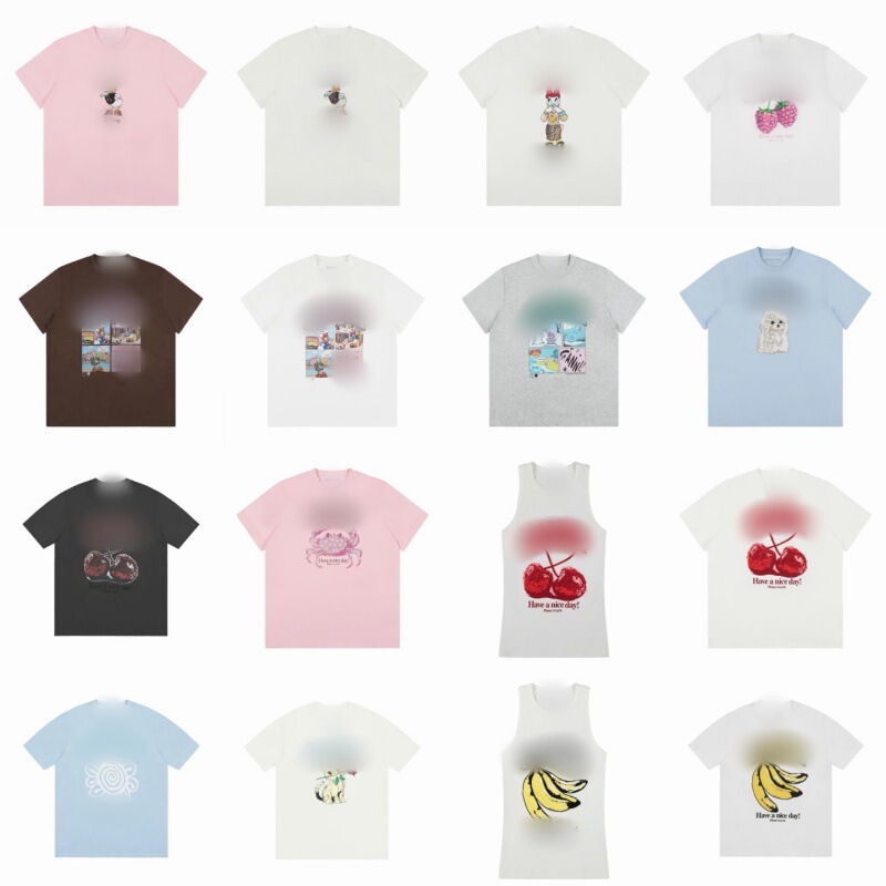 High-end cross-border~In-stock GA series 26s new summer printed graffiti short-sleeve casual cartoon loose T-shirt