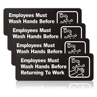 Employees must wash their hands before returning to work Signs Warning Signs Enterprise Office Restaurant Acrylic