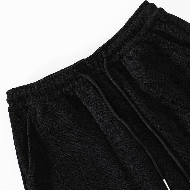 Herren Shorts Aus Eisseide Jacquard Muster Locker Sommer Freizeithose_voghion.com