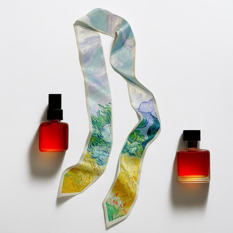 25g Weight Silk Scarf Classification Holiday, Daily, Selfie Occasion Satin Material Flower Pattern Summer Season Women's Gender Fairy Style, Sweet Style Women's Fairy Style Sweet Flower Satin Silk Scarf 7