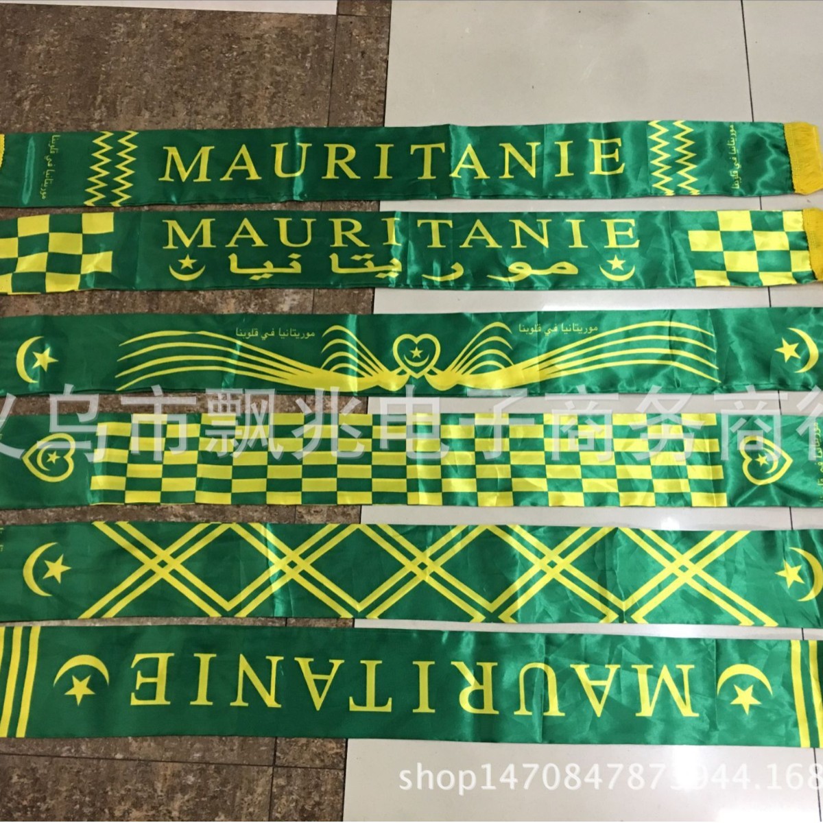 Bufanda de satén de poliéster de 14*130cm para aficionados de la Copa Mundial, superventas transfronterizos, suministros para animar eventos