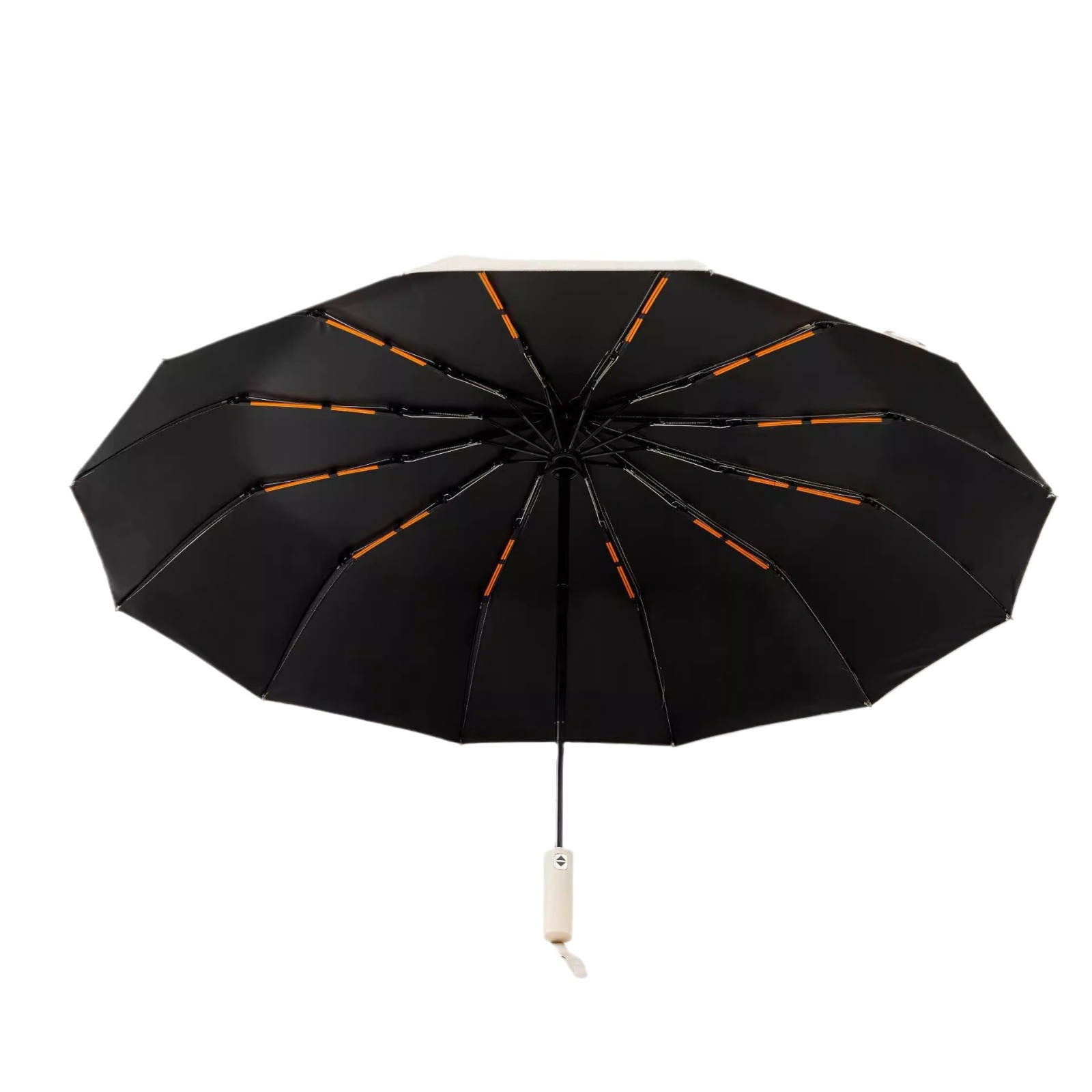 Paraguas de 24 varillas con revestimiento negro, paraguas plegable reforzado, paraguas automático para hombres de negocios, doble uso para sol y lluvia, venta al por mayor en stock, resistente al viento y con protección solar.