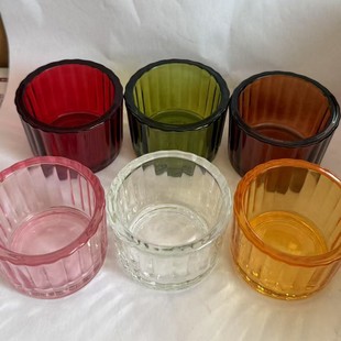 Amazon Explosions Color 5538 Vertical Pattern Tea Wax Cup Light and Shadow Cup Striped Candle Cup Aromatherapy Glass Empty Cup in stock