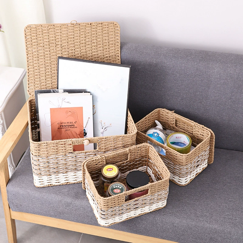Japanese woven table storage system, storage box
