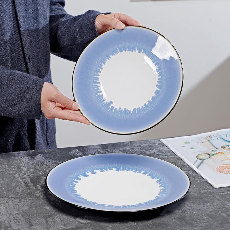 Serie de cambio de horno Liuyun [una marca de gama alta] Placa occidental Placa De Filete de placa plana doméstica de 10 pulgadas Placa de boca baja Traje de placa