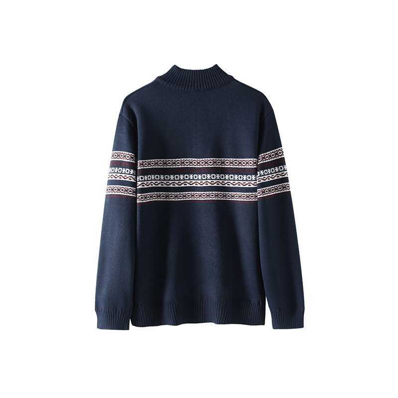 Otoño y invierno nueva tendencia europea transfronteriza suéter de cuello de hombre medio cremallera jersey de punto casual