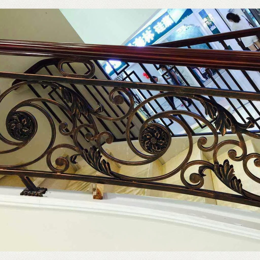 专业设计制造锻造别墅铁艺楼梯扶手EBS331欧式豪华款式可来图直做