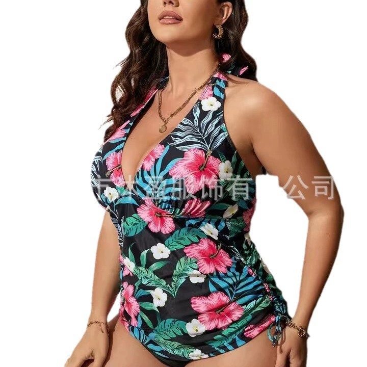 Sexy swimwear, set, European style, for import, plus size, tight, high waist, backless