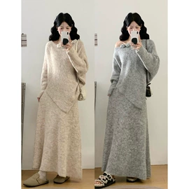 女式针织衫;毛衣;半身裙