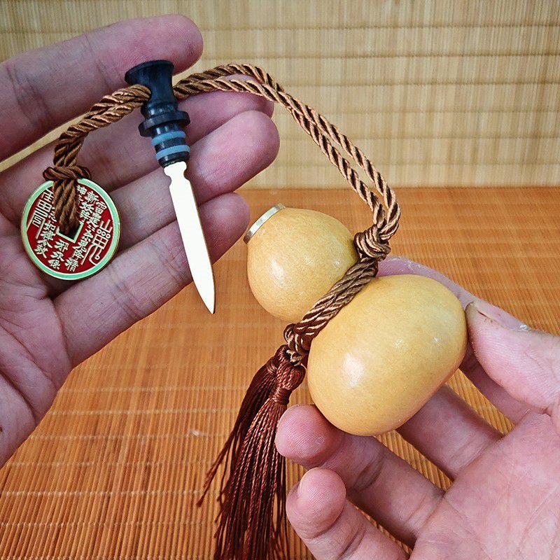 剑来养剑葫芦小剑配件成品铜镶口文玩雷击纹葫芦手把件摆件刻字红