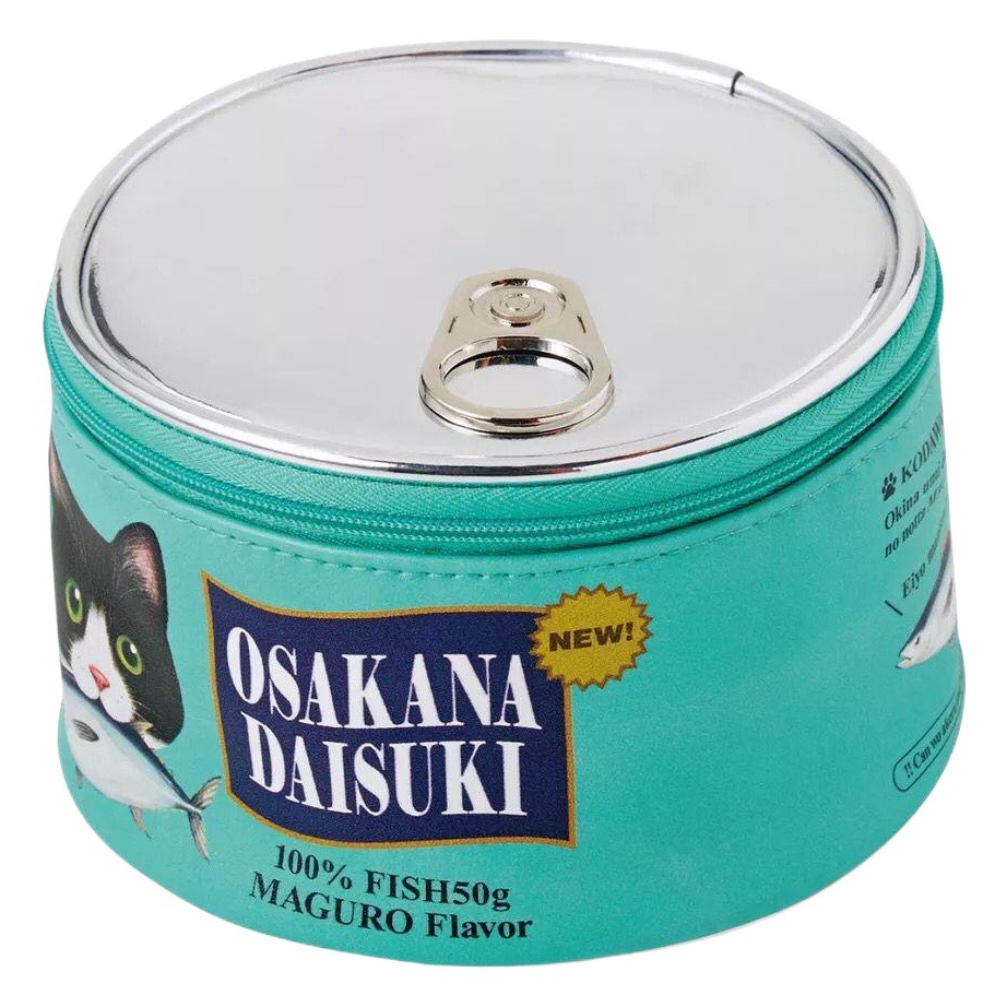 En stock chica Linda sardina enlatada forma de bolsa de almacenamiento cilindro