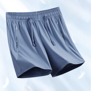 2223 Summer Ice Silk Thin Sports Shorts Men's Loose Stretch Large Size Casual Men's and Women's Three-Point Pants Quick-Drying Pants