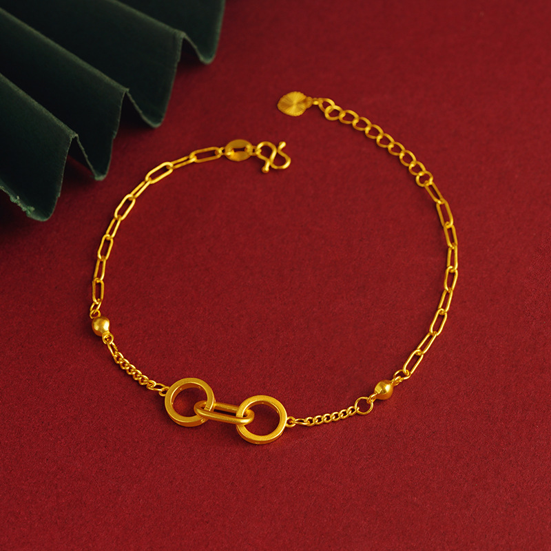 Nuevo anillo de aleación de cobre hebilla pulsera de mujer clásico todo partido joyería extensión cadena anillo hueco fábrica al por mayor